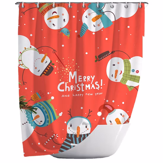 Waterproof PEVA Shower Curtain for Bathroom, with 12 Plastic Hooks