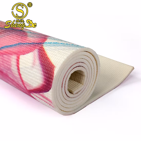 Нескользящий экологический декоративный складной коврик для йоги из ПВХ